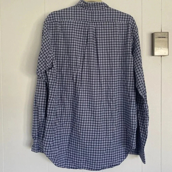Ralph Lauren Classic Fit Men's Lrg Long Sleeve Button Down Blue & White Check - Picture 2 of 6